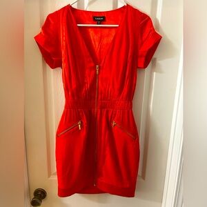 BEBE SILK flame red mini dress tunic